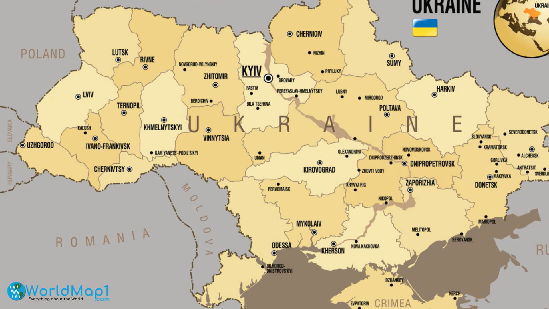 Kyiv Province Map and Ukraine